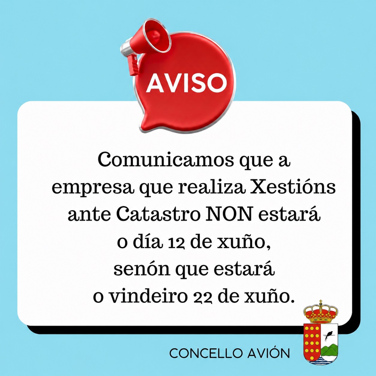 AVISO EMPRESA QUE REALIZA XESTIÓNS ANTE CATASTRO