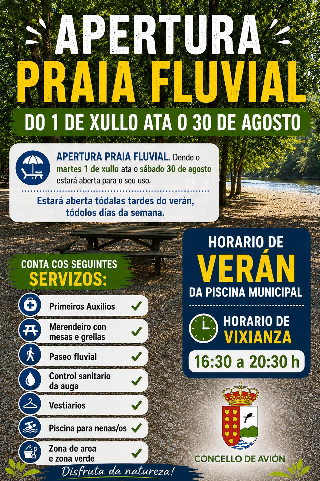 APERTURA PRAIA FLUVIAL 1 DE XULLO