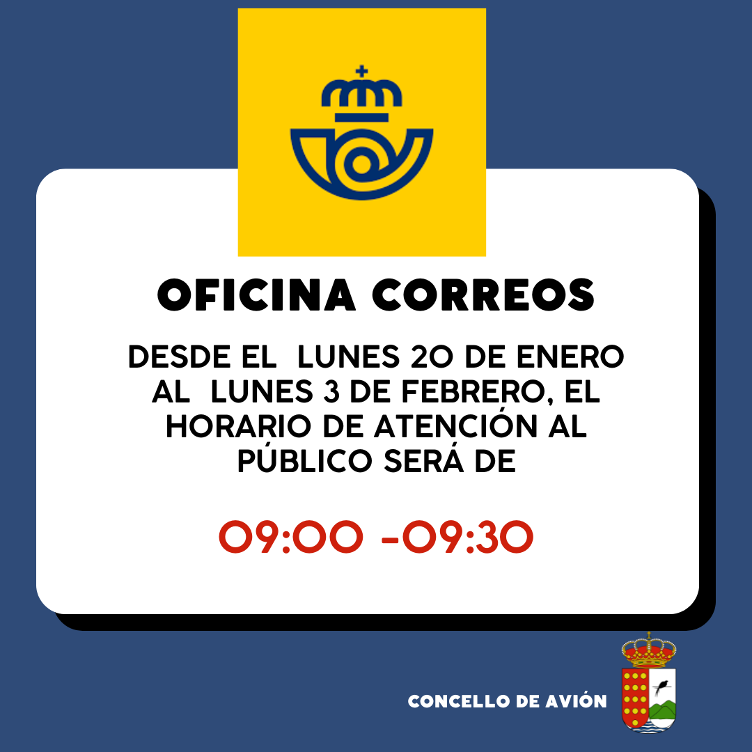 HORARIO ATENCIÓN AL PÚBLICO OFICINA DE CORREOS